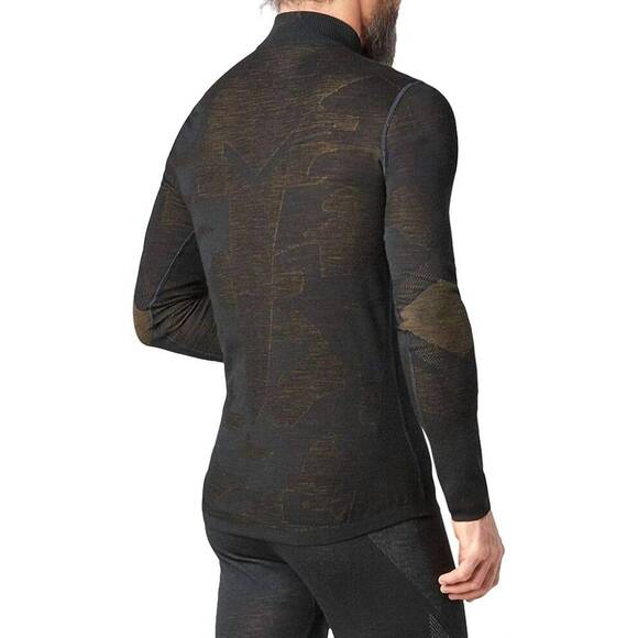 NEW SMARTWOOL intraknit merino 200 pattern quarter zip top in black/military oli
